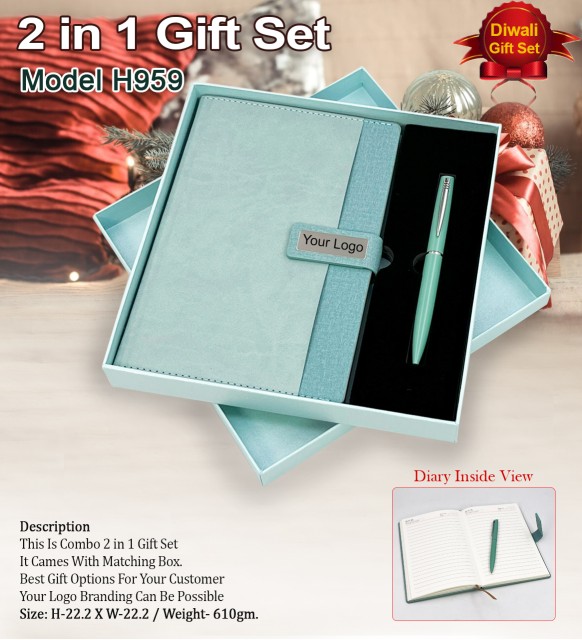 2 in 1 gift set model h959 diary and pen